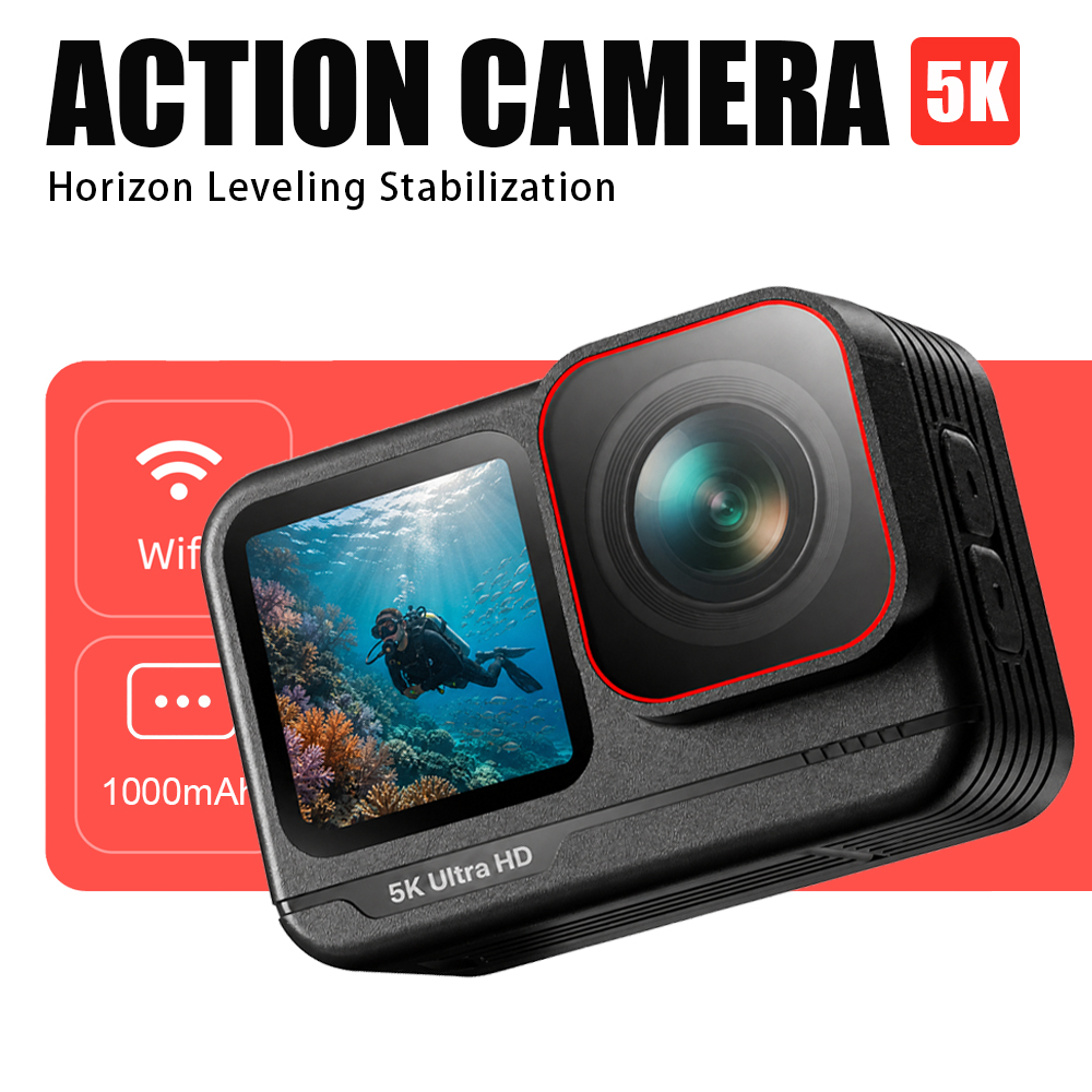 Commuting By Bike - Cámara de acción con doble pantalla,